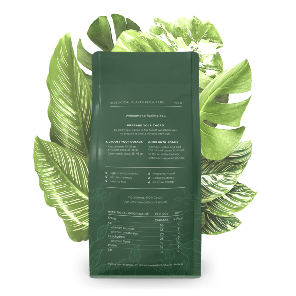 Fueling You - Pachamama - 100% Cermonial Cacao from Peru 100g back